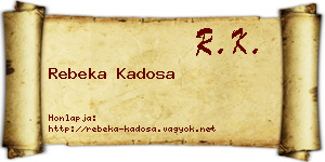 Rebeka Kadosa névjegykártya